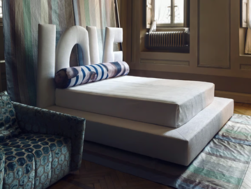 LOVE - Fabric double bed with upholstered headboard by ERBA ITALIA - view 2